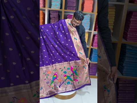 Pure Kanchipuram Paithani Silk Parrot Design Saree