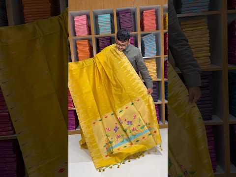 Soft Khadi Raw SIlk Lotus Pallu Paithani Saree