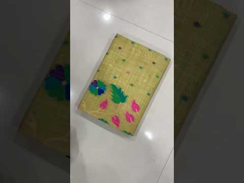 Soft Muga Cotton Jamdani Saree
