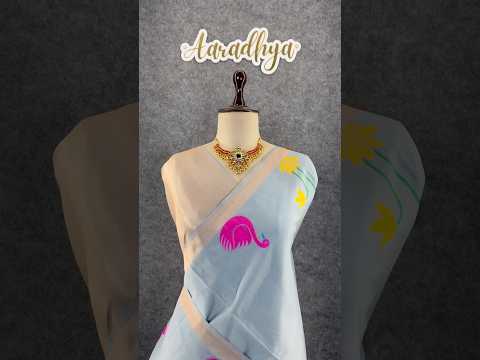 Most Trending Swan Lotus Khadi Raw SIlk Paithani Saree