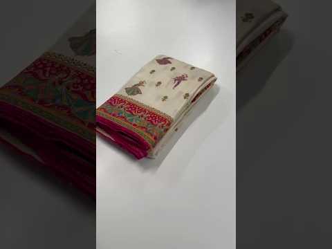 Viscose Silk Meenakari Saree with Folk Art Border