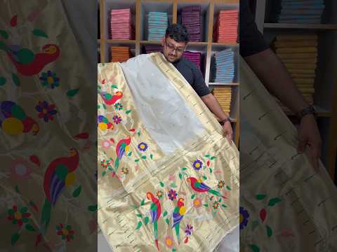Kanchivaram Paithani Silk Big Parrot Zari Border Saree