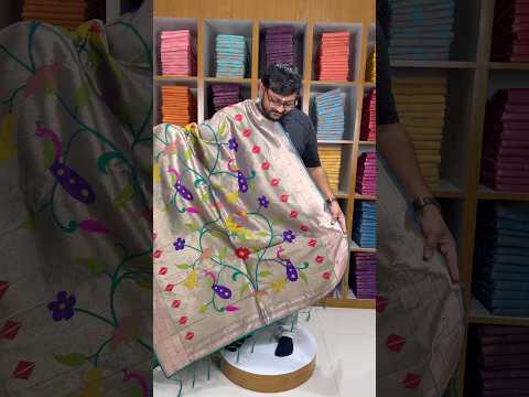 Paithani Jacquard Dupatta with Peacock (Mor) & Floral Weaving