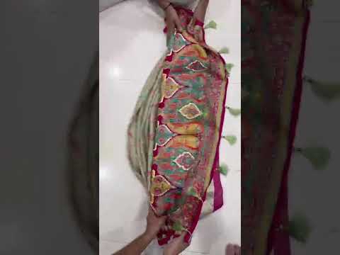 Soft Gaji Silk Kashmiri Kalamkari Pashmina Saree