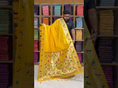 Dupatta - Pure Zari Peacock Motif Paithani Dupatta