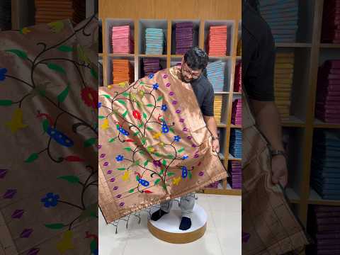 Paithani Jacquard Dupatta with Peacock (Mor) & Floral Weaving