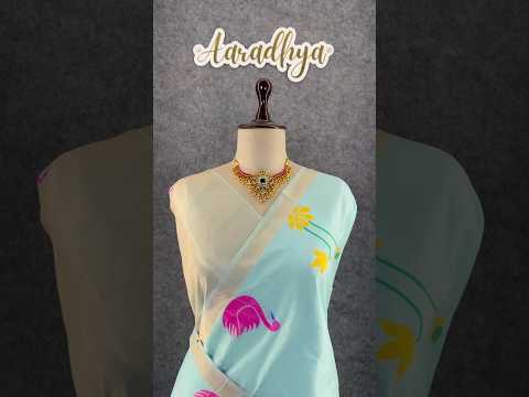 Most Trending Swan Lotus Khadi Raw SIlk Paithani Saree