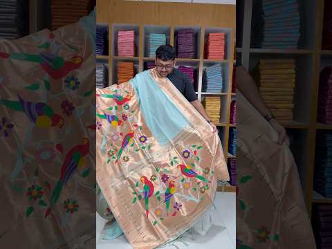 Kanchivaram Paithani Silk Big Parrot Zari Border Saree