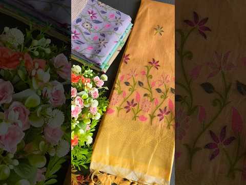 Soft Floral Chanderi Cotton Jamdani Saree