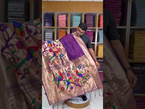 Kanchivaram Paithani Silk Big Parrot Zari Border Saree