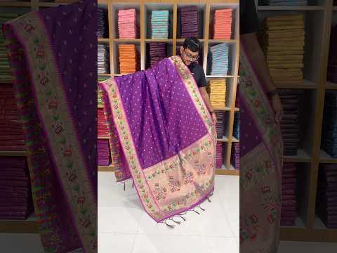 Pure Zari Lotus Flower Motif Paithani Dupatta