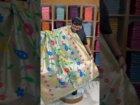 Paithani Jacquard Dupatta with Peacock (Mor) & Floral Weaving