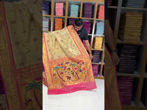 Traditional Tissue Silk Floral Folk Pallu Paithani Saree