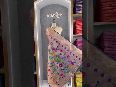 Paithani Jacquard Dupatta with Peacock (Mor) & Floral Weaving