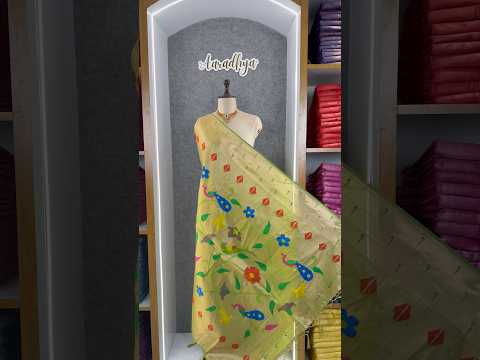 Paithani Jacquard Dupatta with Peacock (Mor) & Floral Weaving