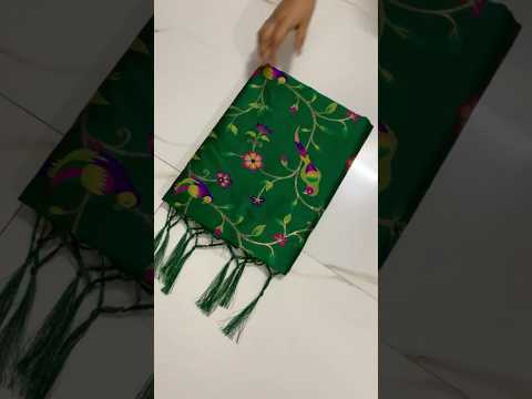 Parrot & Floral Weaving Paithani Soft Silk Saree