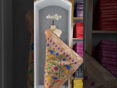 Paithani Jacquard Dupatta with Peacock (Mor) & Floral Weaving