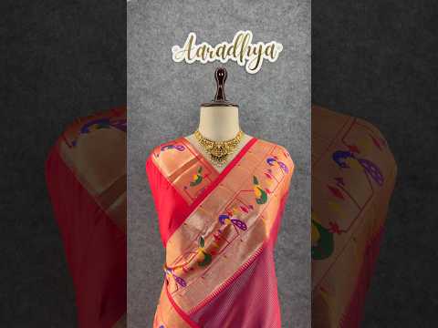 Banarsai Peacock & Parrot Weaving Paithani Saree