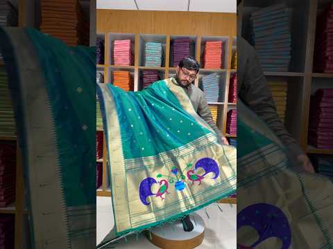 Soft Paithani Silk Peacock Zari Pallu Dupatta | Festive & Wedding Wear