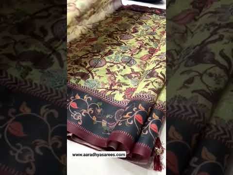 Italian Digital Printed Cotton Kalamkari Saree
