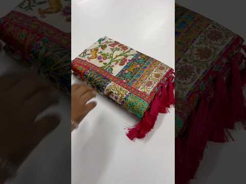 Pure Viscose Silk Pashmina Thread Work Saree