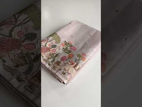 Pure Loom Tussar Silk Embroidery Work Saree