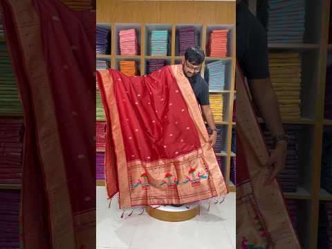Dupatta - Pure Zari Traditional Peacock Motifs Paithani Dupatta