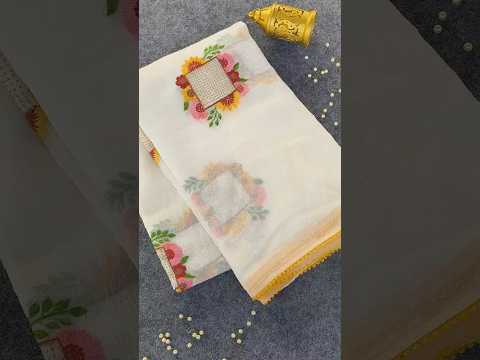 Pure Kota Embroidery Crush Designer Saree