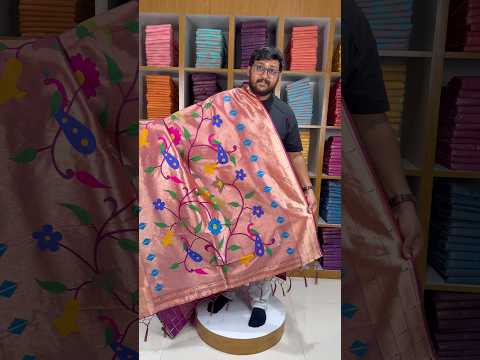 Paithani Jacquard Dupatta with Peacock (Mor) & Floral Weaving