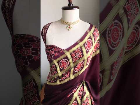 Pure Modal Silk Hand Block Ajrakh Saree