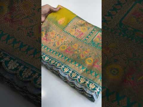 Paithani Silk Peacock Motif Banarasi Saree with Lace