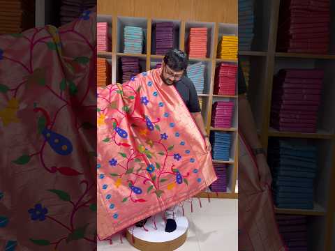 Paithani Jacquard Dupatta with Peacock (Mor) & Floral Weaving
