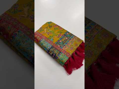 Pure Viscose Silk Pashmina Thread Work Saree