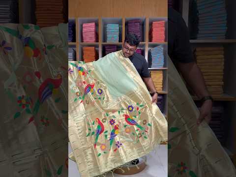 Kanchivaram Paithani Silk Big Parrot Zari Border Saree