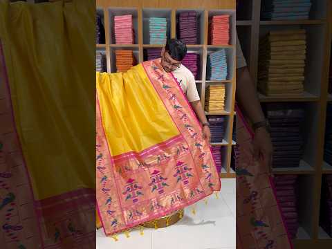 Banarsai Peacock & Parrot Weaving Paithani Saree