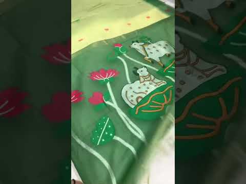 Beautiful Soft Muga Cotton Pichwai Saree