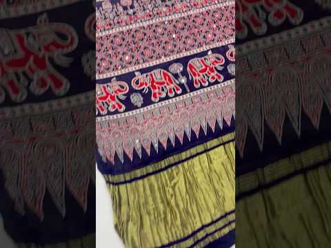 Original Mirror Hand Work Ajrakh Saree