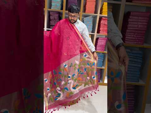 Premium Soft Pure Linen Silk Rajhans Saree