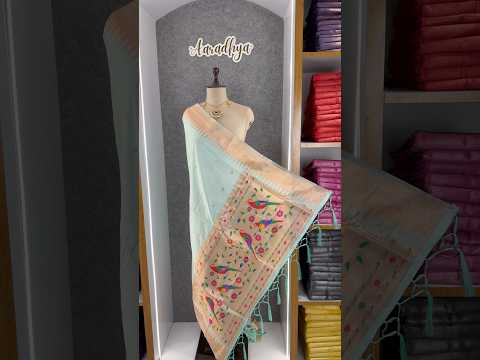 Pure Zari Temple Parrot Paithani Dupatta