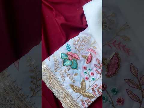 Pure Georgette Chiffon Embroidery Saree