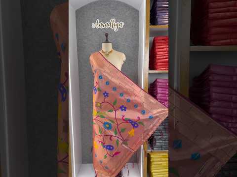 Paithani Jacquard Dupatta with Peacock (Mor) & Floral Weaving