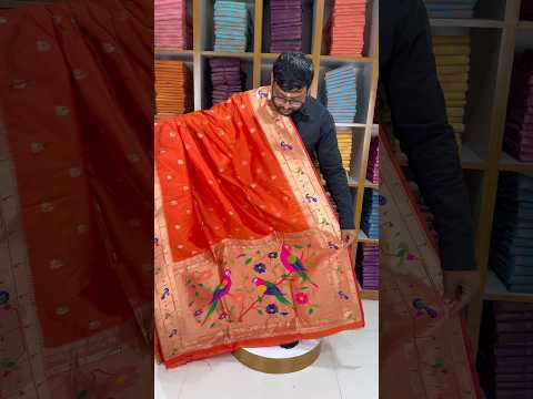Pure Kanchipuram Paithani Silk Parrot Design Saree