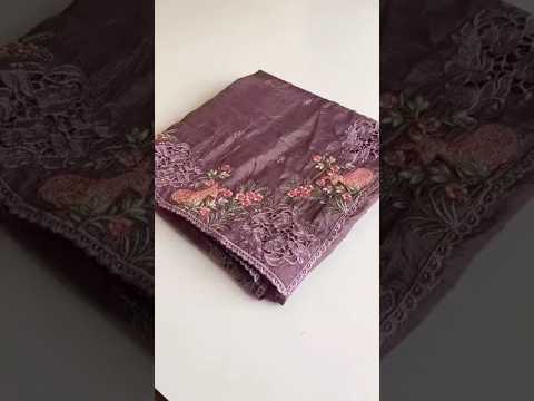 Premium Pure Crush Silk Embroidery & Cutwork Saree