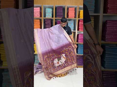 Premium Kamdhenu Pichwai Muga Silk Saree
