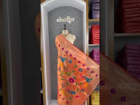 Paithani Jacquard Dupatta with Peacock (Mor) & Floral Weaving