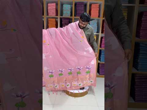 Most Trending Swan Lotus Khadi Raw SIlk Paithani Saree