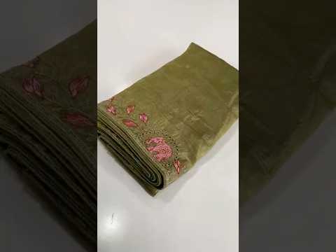 Pure Crush Silk Embroidery Cutwork Border Saree