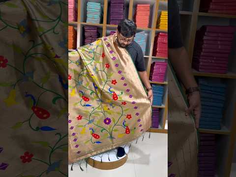 Paithani Jacquard Dupatta with Peacock (Mor) & Floral Weaving