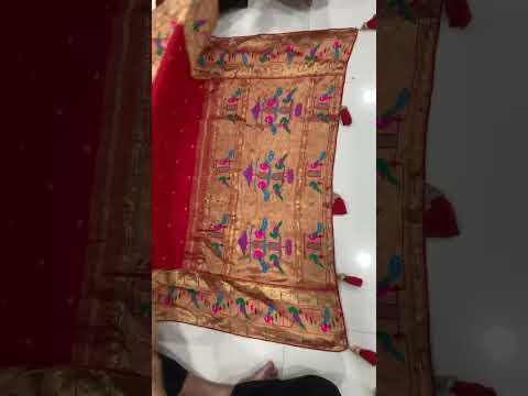 Viscose Gaji Silk Bandhej Paithani Fusion Handmade Saree