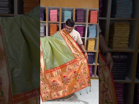 Banarsai Peacock & Parrot Weaving Paithani Saree